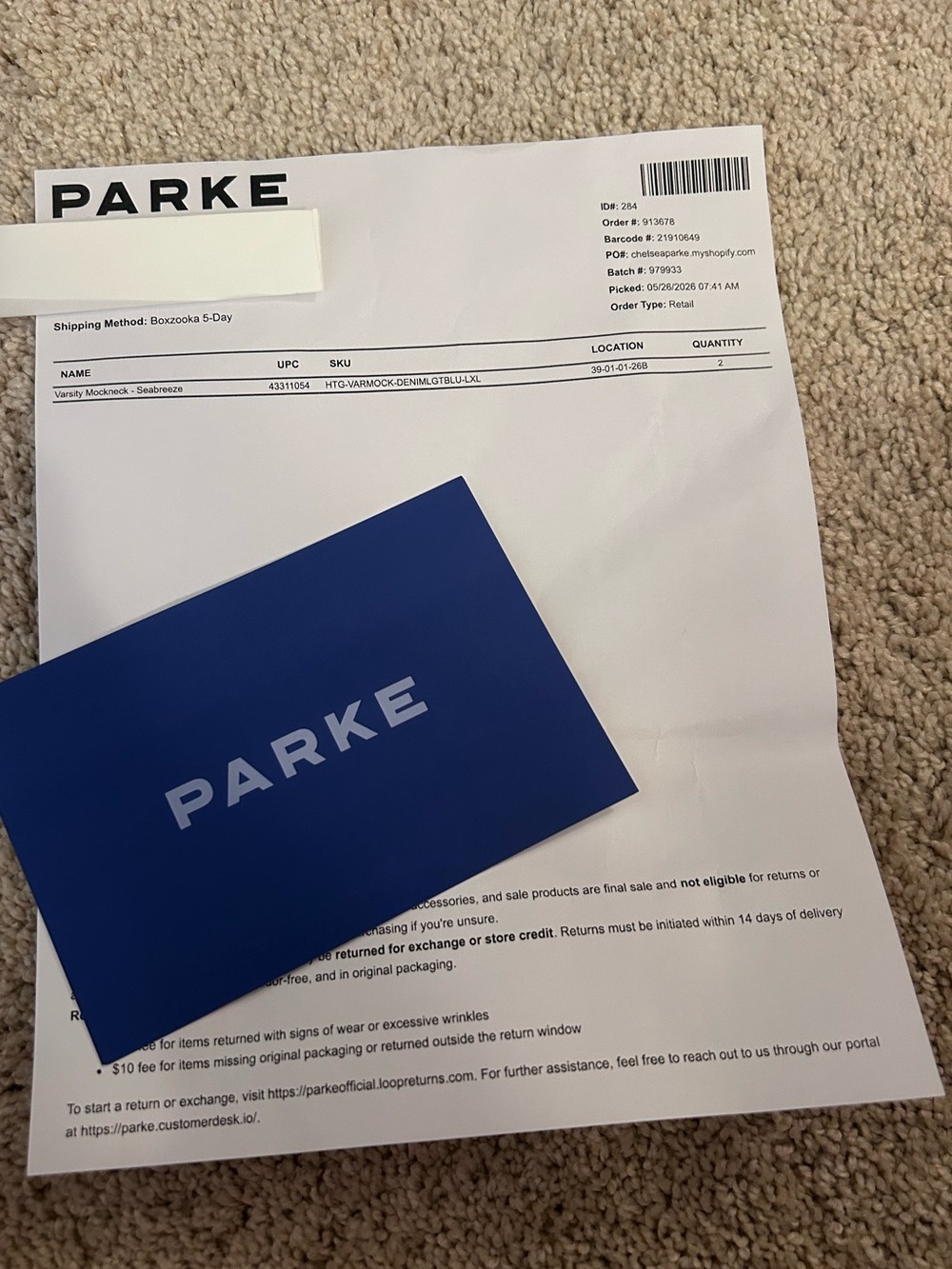 NWT PARKE 🏝️ SUMMERLAND DROP ☀️ Heritage Varsity Mockneck- Seabreeze- Size L/XL - Picture 9 of 14